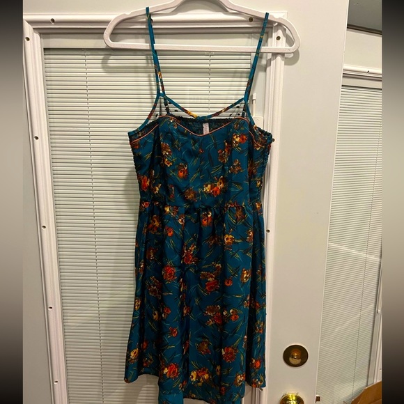 Xhilaration High-low dress size Medium in Beautiful Teal & Orange Fall Colors - Picture 8 of 8